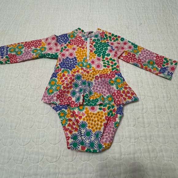 Hanna Andersson Multicolor Floral Baby Girls Swimsuit Size 6-12 months - Picture 2 of 6